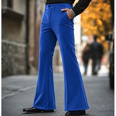 Retrò Vintage Anni '70 Pantaloni Pantaloni a zampa d'elefante Pantaloni a zampa Hippie Disco Costume Per uomo Halloween Carnevale Feste Abbigliamento Quotidiano Parata dell'Orgoglio Adulti Pantaloni