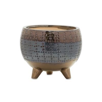 Pot w/Legs 4.5"H Terra Cotta by Melrose in Blue/black
