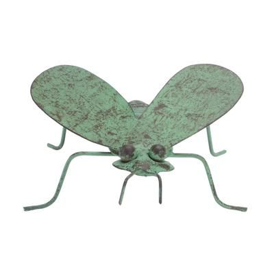 Iron Metal Bumble Bee Garden Accent (Set of 2) by Melrose in Green/black