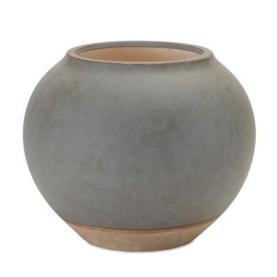 Vase 8.5"D x 7.5"H Ceramic by Melrose in Grey/brown