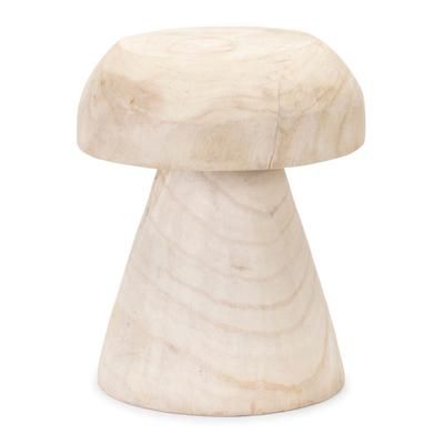 Wood Mushroom Stool 12.5"H by Melrose in Beige