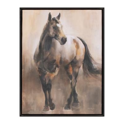 Framed Horse Canvas Art 24"H by Melrose in Black/beige
