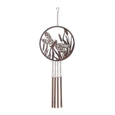 Bronze Metal Dragonfly Wind Chime 33"H by Melrose in Bronze