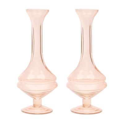Pink Glass Stem Vase (Set of 2) by Melrose in Pink