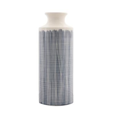 Vase 19.25"H Terra Cotta by Melrose in Blue/white