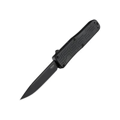 Hogue HK Hadron Automatic Folding Knife 3.375in 154CM Stainless Clip Point Blade Black PVD Matte Black Handle 54010