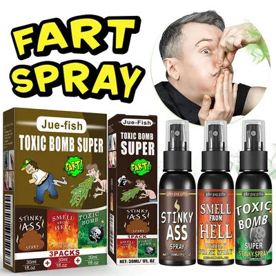 30ml Smelly Fart Spray,1/3pcs Can Stink Bomb Ass-Smelly Stinky Gas Crap Gag Prank Stuff Novelties Toy Joke Party Supplies