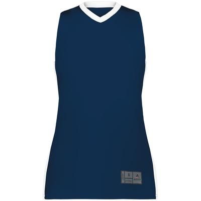 Augusta Sportswear 6888 Athletic Women's Match-Up Basketball Jersey T-Shirt in Navy Blue/White size Medium | Polyester