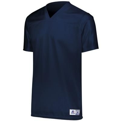 Russell Athletic R0593M Solid Flag Football Jersey T-Shirt in Navy Blue size Medium | Nylon Blend