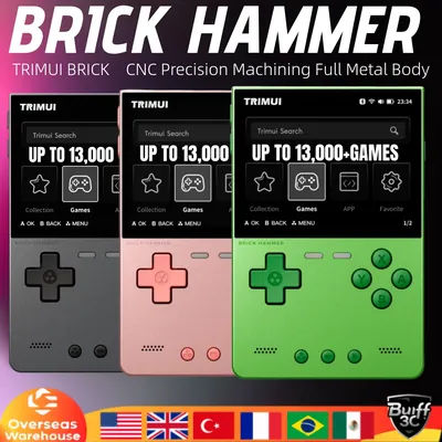 TRIMUI Brick Hammer Portable Handheld Game Player CNC Full Metal 3.2'' IPS Screen Retro Games Linux System Video Game Device New