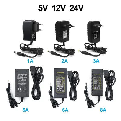 5V 12V 24V LED Power Supply Adapter 2A 3A 5A 8A 10A 1A EU US AU UK Plug Transformer 110V 220V AC to DC LED Strip Charger Convert