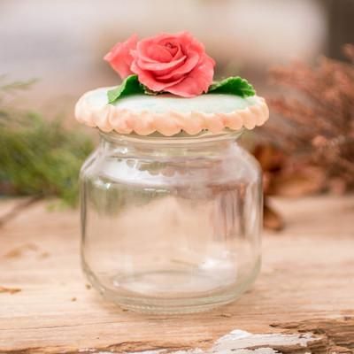 Fragrant Rose,'Hand-Painted Rose-Themed Papier Mache Decorative Jar'