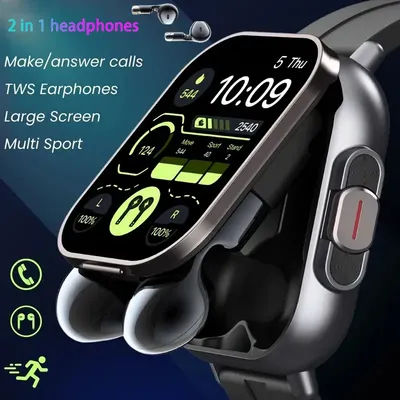 LIGE New TWS 2-in-1 With Headset Smart Watch Bluetooth Call Men Watch GPS Track SmartWatch Heart Rate Monitor Play Music Watches