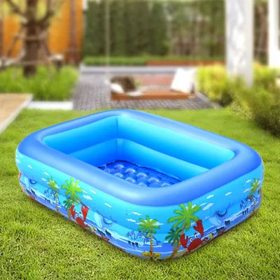 Inflatable Ball Pit Pool for Kids, Toddlers, Adults, Blow Up PVC Swimming Pool for Indoor Outdoor Water Party Backyard, Blue