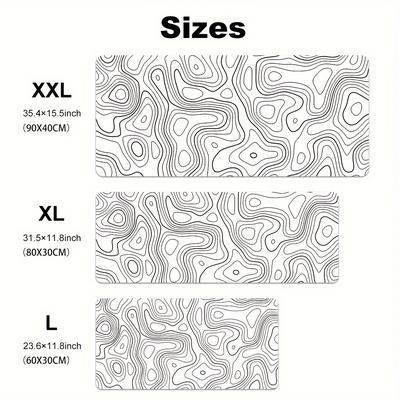 TEMU Multicolour Topographic Contour Gaming Mouse Pad Large Long Extended Pads Big Mousepad Keyboard Mouse Mat Desk Pad With 2mm Non-slip Base And Stitched For Gaming Office Home In Sizes
