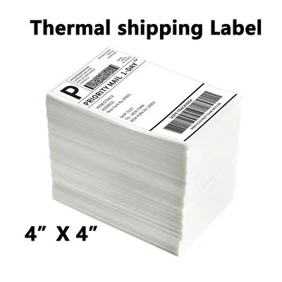4*4"*100 sheets Adhesive Shipping Label Waterproof Thermal Label Thermal Transfer Label Sticker Small Ticket Paper