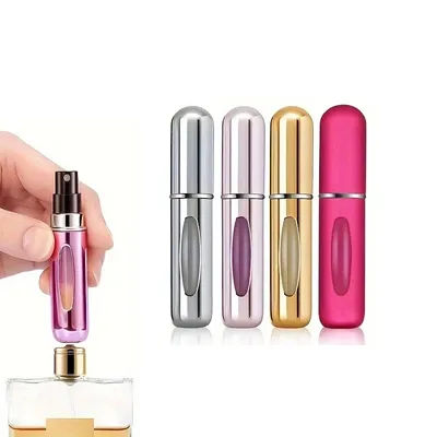 4 件装 5ml Perfume Atomizer Portable Liquid Container for Cosmetics Traveling Mini Aluminum Spray Empty Refillable Bottle