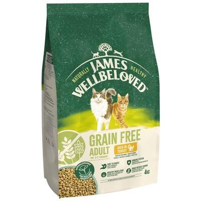 4kg Grain Free Turkey Adult James Wellbeloved Dry Cat Food