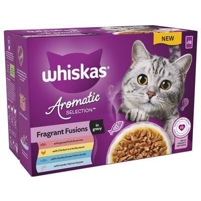 12x85g Fragrant Fusions in Gravy Aromatic Selection Whiskas Wet Cat Food