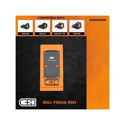 C&H Precision Weapons FNX-45 Adapter PlateTrijicon RMR SRO & Holosun 407C 507C 508C 508T Black FNX45-RSH