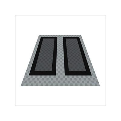 Swisstrax Ribtrax Pro Two Car Garage Floor Tile Mat (Jet Black / Pearl Silver / Slate Grey)