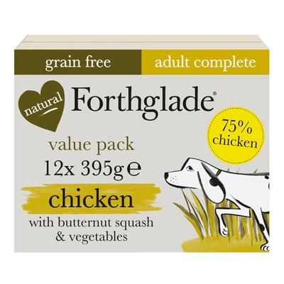 12x395g Chicken & Butternut Squash Adult Grain-Free Forthglade Wet Dog Food