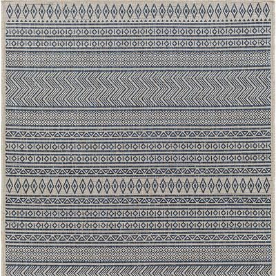 Lua Stripe Indoor/Outdoor Rug - Blue, 2'7" x 12' - Frontgate