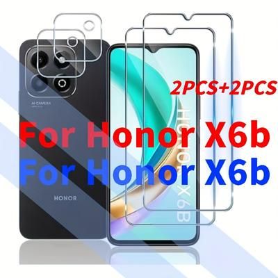 TEMU 4pcs For X6b, 2pcs Screen Protector And 2pcs Camera Lens Protector, Tempered Glass Film, Scratch Resistant,bubble-free For X6b Screen Protector X6b,9h Hardness, Hd, Anti Scratch,2+2pcs