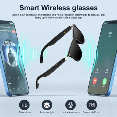 Smart Audio AI Bluetooth Sunglasses Polarized Blue Light Filtering Photochromic Men's Translate Glasses Wireless Communication
