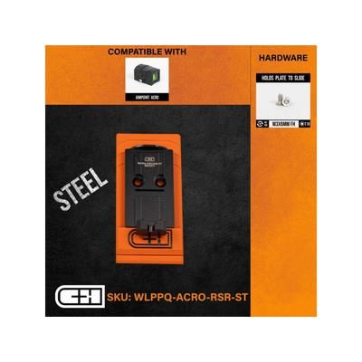 C&H Precision Weapons Optics Adapter Plate Walther PPQ/Q4/Q5 Aimpoint ACRO - Rear Sight Rear WLPPQ-ACRO-RSR-ST