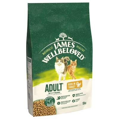 10kg Turkey & Rice Hypoallergenic Adult James Wellbeloved Dry Cat Food