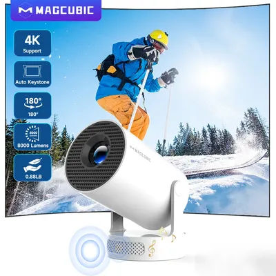 Magcubic HY300 Pro+ 4K Android 11 Projector 8000 Lumens WiFi 6 Movie Projector Portable Home Built-in Speaker 720P HD Support