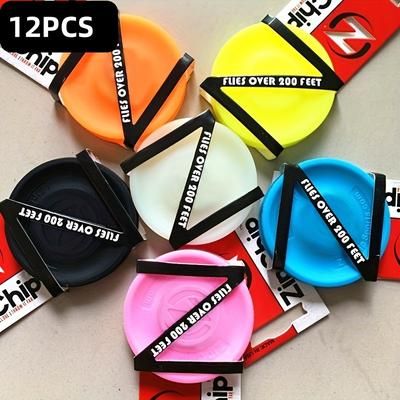 TEMU 12pcs Silicone Flying Disc, Flying Disc, Fingertip Mini Flying Disc, Luminous Silicone Flying Saucer, Random Color