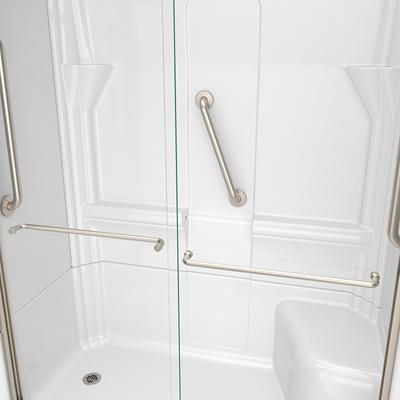 Dreamline DreamLine Accessible Living Harmony Shower Kit, LH Drain, with Door and Grab Bars, Brushed Nickel DALA6030L00X04
