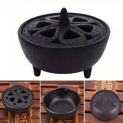 TEMU Cast Iron Small Burner Incense Wax Melts Log Fire 8.5cm