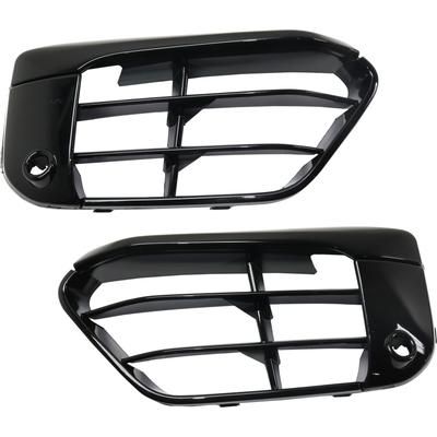 Replacement Bumper Grille Plastic Black, Front, Driver & Passenger Side, 1-year unlimited-mileage warranty SET-RB01550019