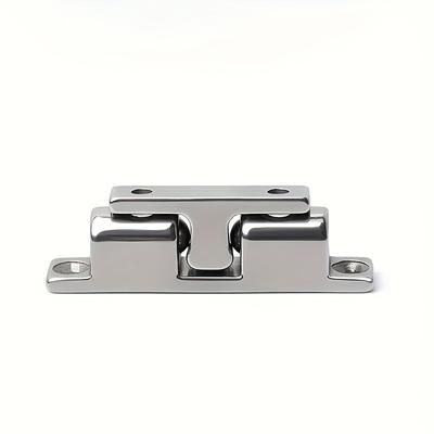 TEMU 1pc Stainless Steel Magnetic Door Latch, Aluminum Alloy, No-drill Installation, Strong Magnet, Collision-proof, For Bedroom, Bathroom, Wardrobe, Cabinet, Industrial Hardware