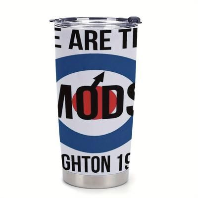 "TEMU 20oz Stainless Steel Tumbler With Lid & Straw - Double Wall Insulated Travel Mug, " The Mods" Design, Day, Father's Day, Birthdays & Parties"