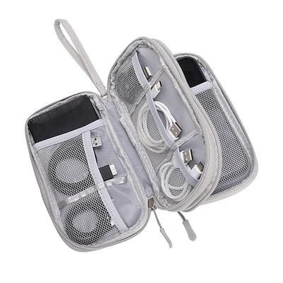 borsa organizer per cavi da viaggio impermeabile, custodia per accessori elettronici a doppio strato, custodia digitale multifunzionale per cavi, caricabatterie, passaporto