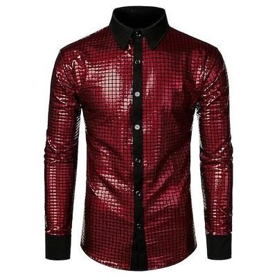Retrò Vintage Anni '70 Disco Camicia Hippie Costume Per uomo Costume di Carnevale Halloween Carnevale Mascherata Addio al Nubilato Parata dell'Orgoglio Mese dell'orgoglio Adulti Camicia