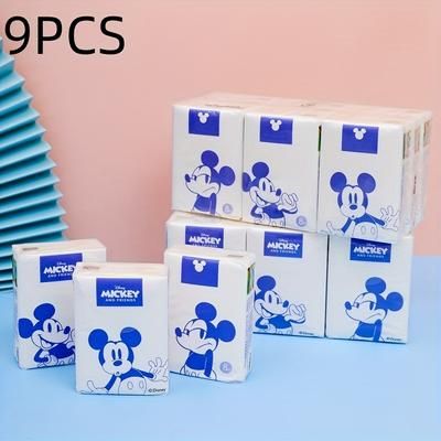 TEMU 9pcs And Mouse Pack Of Tissues, Cute And Practical Small Pack Of Face Paper Wet Wipes Hand Paper Towels, Home, Office, And Travel