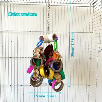 TEMU 24-pack Parrot Chew Rings, Shredded Paper Toys For Birds, Paper Chewing Rings For Parakeets, Conures, And , Cage Hanging Bird Foraging Toy
