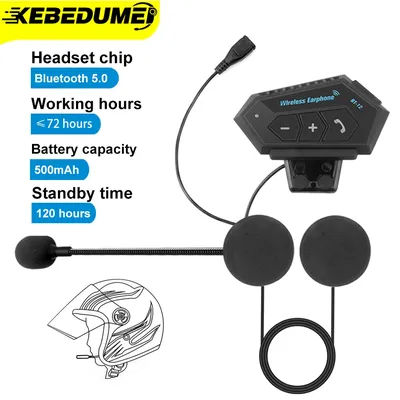 T2 Bluetooth 4.2 Cuffie per casco da moto Cuffie BT Interfono stereo per moto wireless Vivavoce con microfono di riduzione