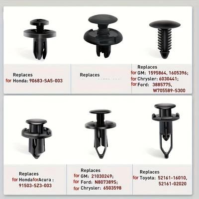 TEMU 200pcs Car Set - Plastic Clips & Bumper Rivets, 6mm-10mm Sizes, For , For Ford, For & All - Essential Auto Body Repair Kit, Car Clips