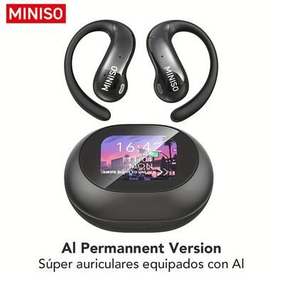 TEMU Miniso Ms188 Ai Language Translation Earphones Touch Screen Real Time Earphone Translator, Supports 150 Languages, High Definition , Ultra Long , Suitable For Travel, Business, And Learning