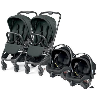 PEG City Loop Twin Stroller + Primo Viaggio Urban Mobility Travel System Bundle - Black / Metal / Tr
