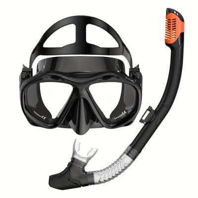 TEMU Snorkeling Set With Leak-proof And Tempered Glass Lenses, Panoramic Swimming, Snorkeling Gear, Snorkeling Essentials.