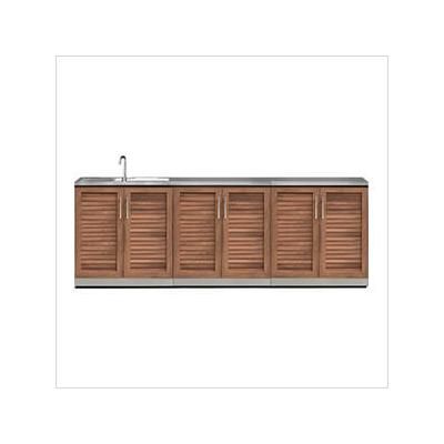 NewAge Outdoor Kitchens Grove 4-Piece Outdoor Kitchen Set with Countertops and Covers