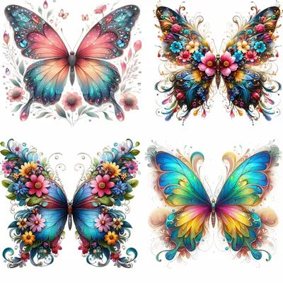 Flower Butterfly Animal Iron On Sticker For Clothes Vinyl Thermal Appliques Butterfly Heat Transfer Stickers Washable T-Shirt