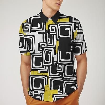 Retrò Vintage Anni '70 Camicia Camicia Aloha Hippie Disco Geometrico Costume Per uomo Mascherata Vacanza Feste Parata dell'Orgoglio Adulti Camicia